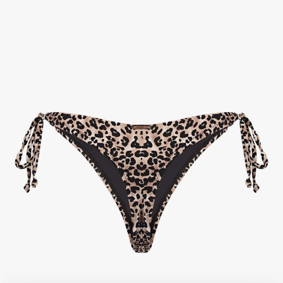 NWT Leopard Print Tie-Side Bikini Bottom - Picture 2 of 2